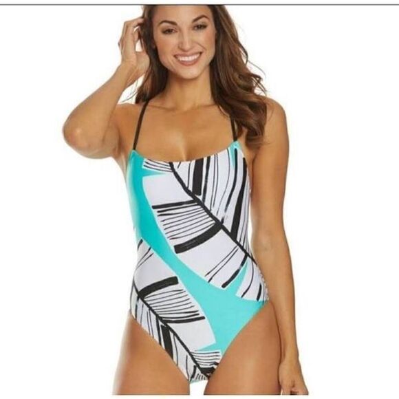 NEW. Trina Turk palm leaf one piece.  Size 8. Retails. $164 - Picture 2 of 9